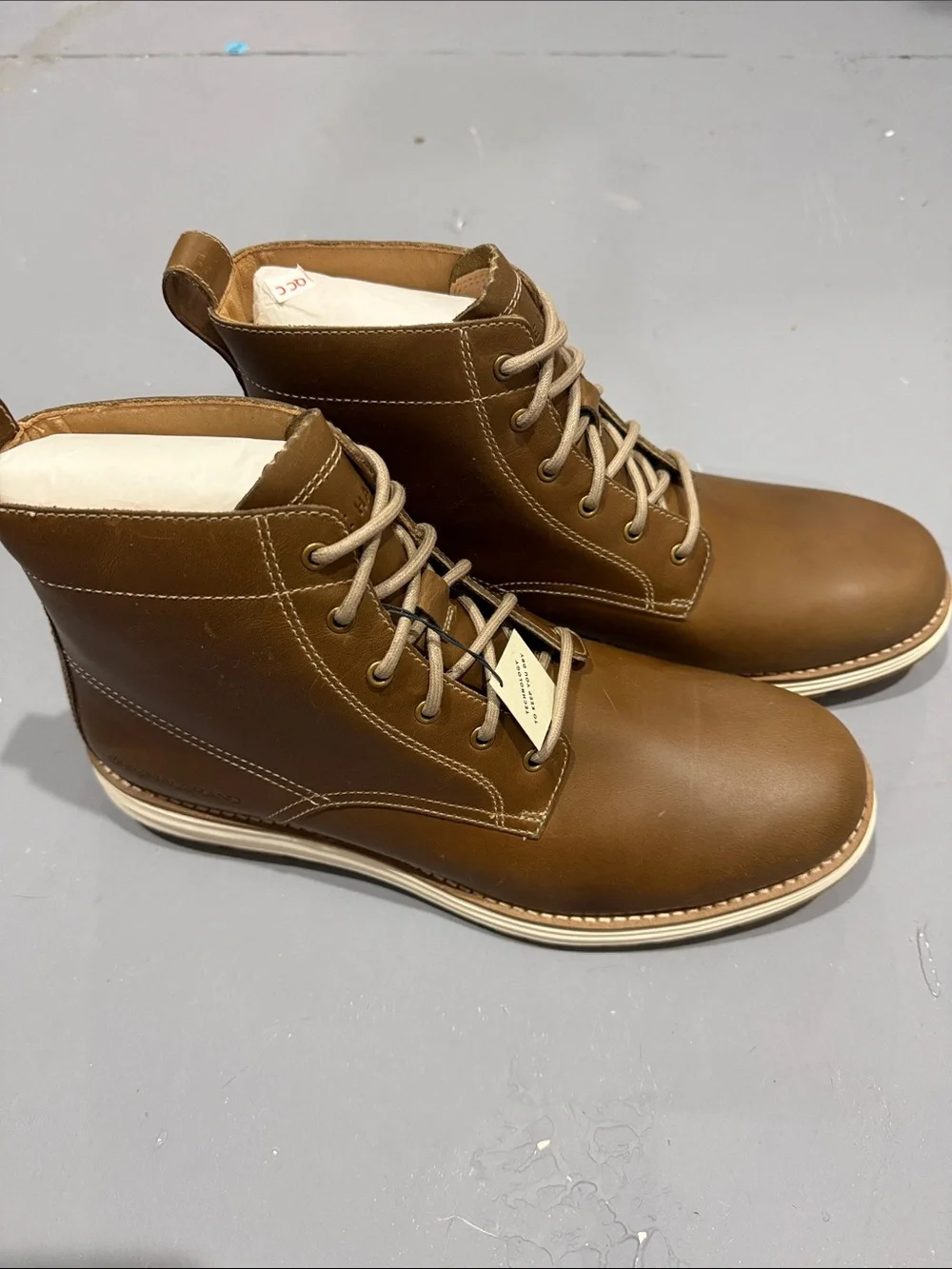 Men's Brown Leather Cole Haan Lace-Up Ankle Boots